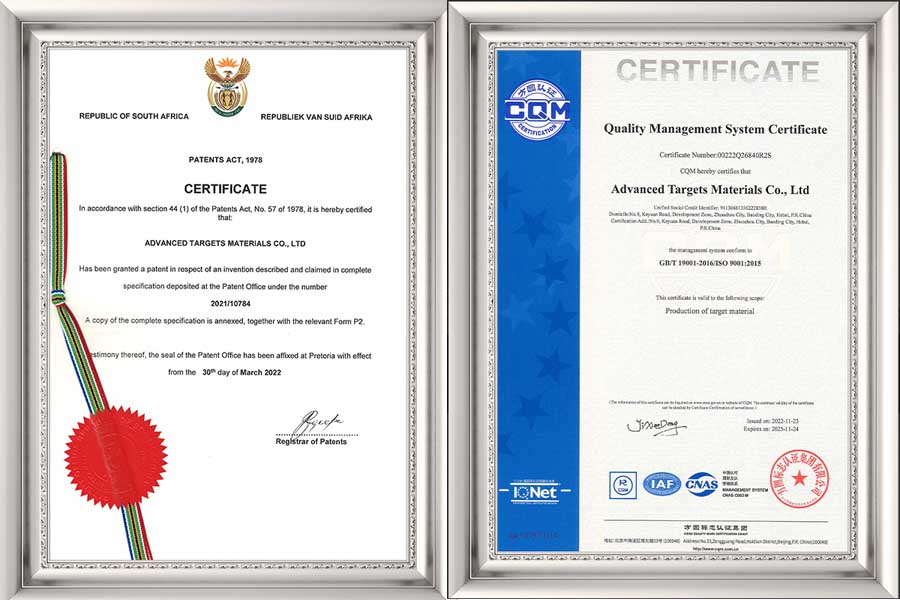  ISO 9001:2015&Patent Certificate